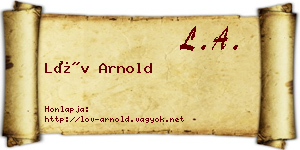 Löv Arnold névjegykártya